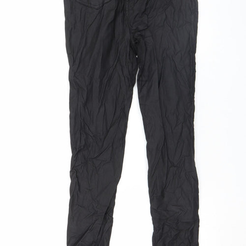 Missguided Womens Black Lace Up Skinny Stretch Trousers UK 10