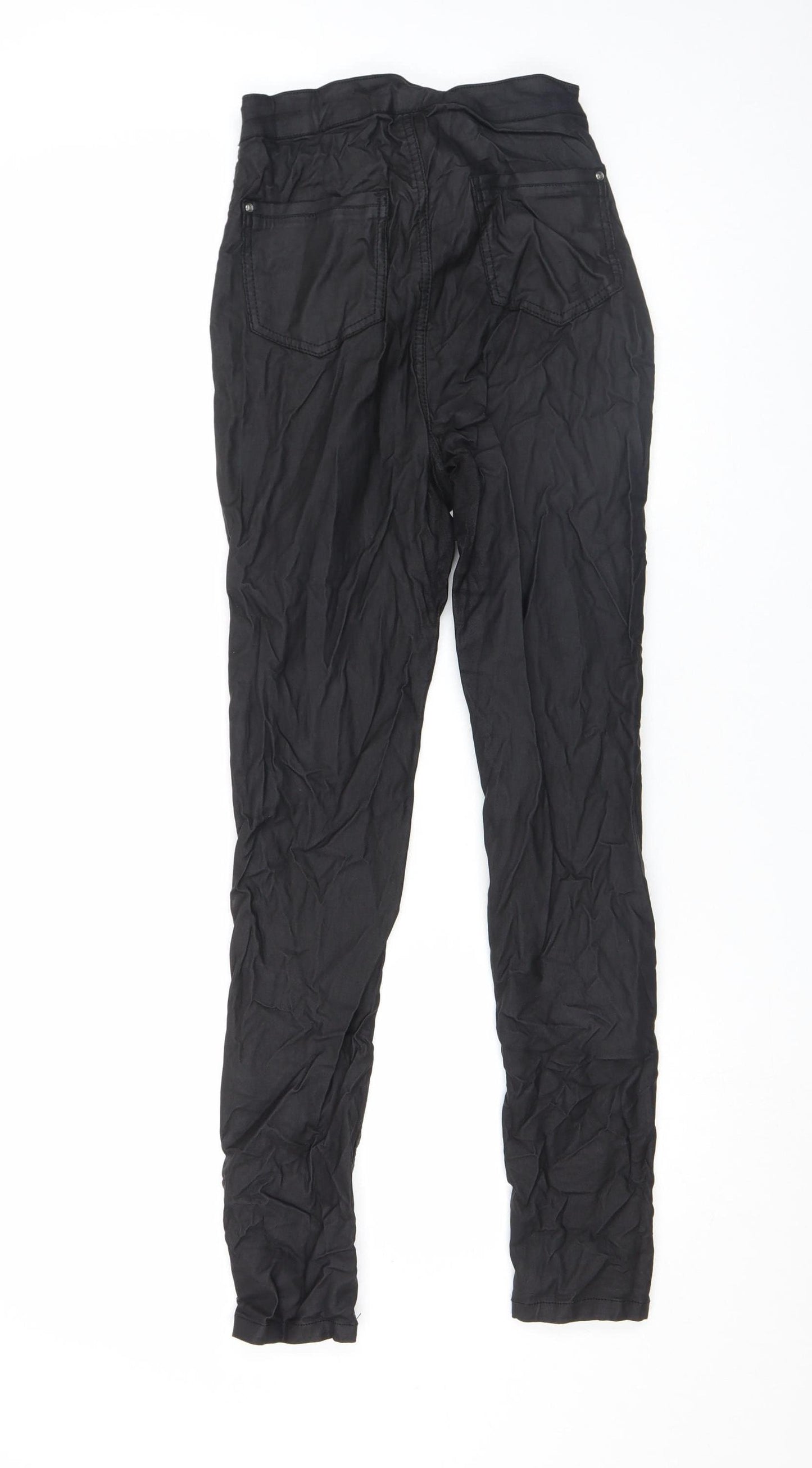 Missguided Womens Black Lace Up Skinny Stretch Trousers UK 10