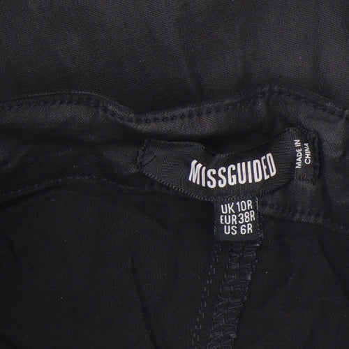 Missguided Womens Black Lace Up Skinny Stretch Trousers UK 10