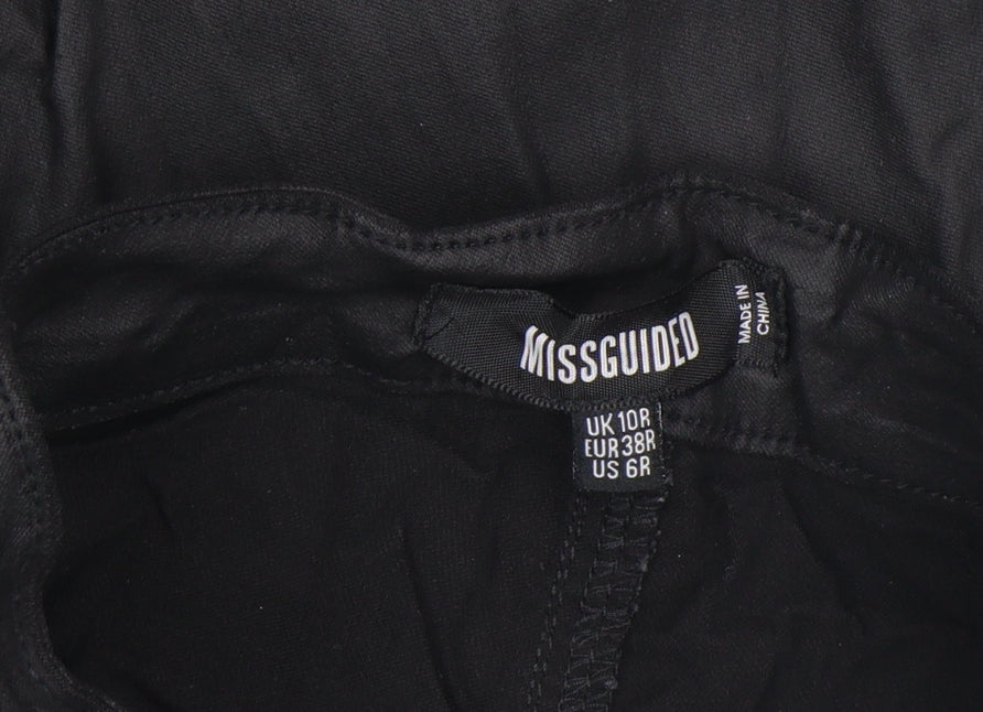 Missguided Womens Black Lace Up Skinny Stretch Trousers UK 10