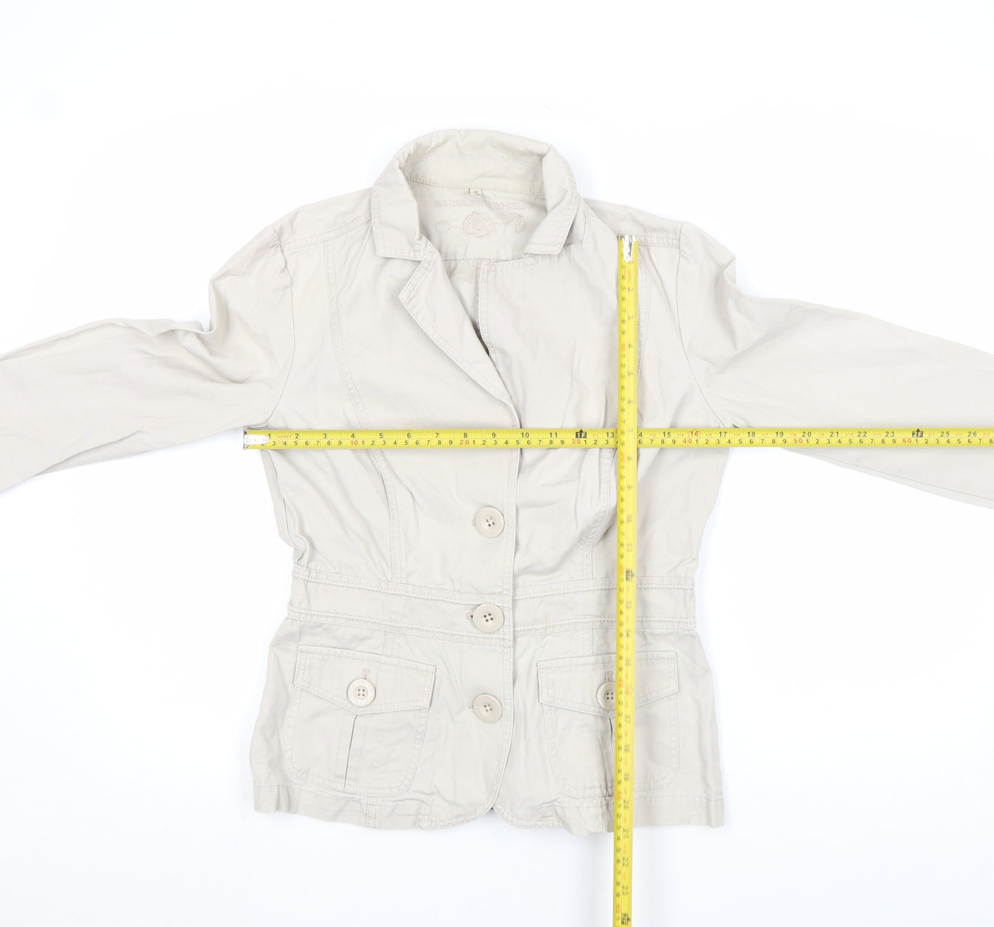 Rocha John Rocha Teens Beige Cotton Button Blazer Jacket Size 12 Years