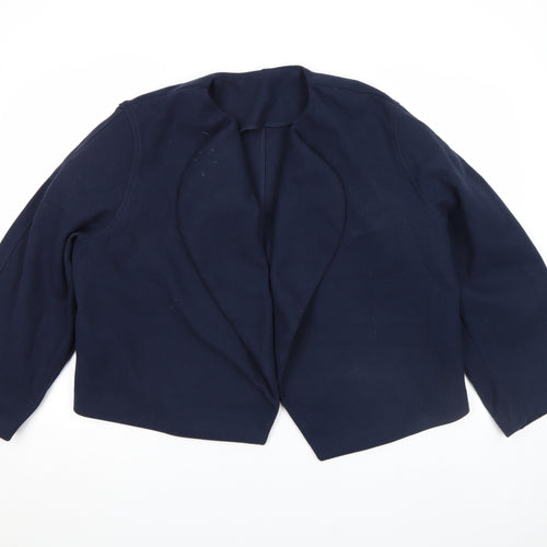 Diane Von Furstenberg Women's Blue Short Open Blazer Size 8