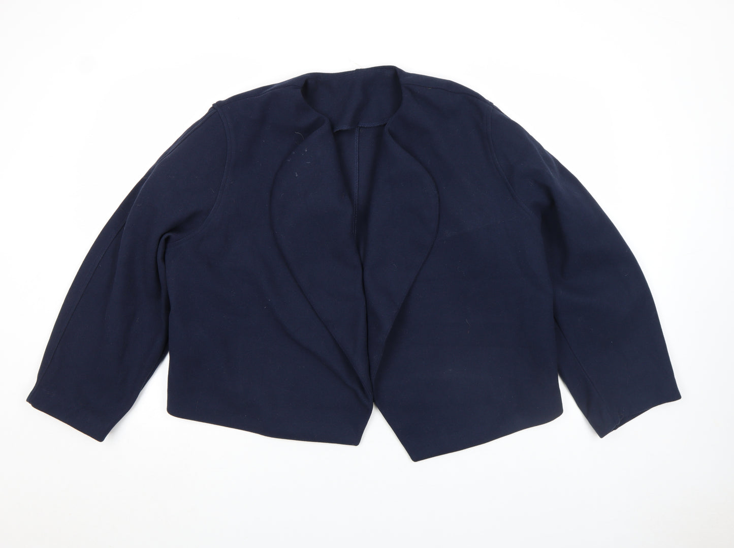 Diane Von Furstenberg Women's Blue Short Open Blazer Size 8