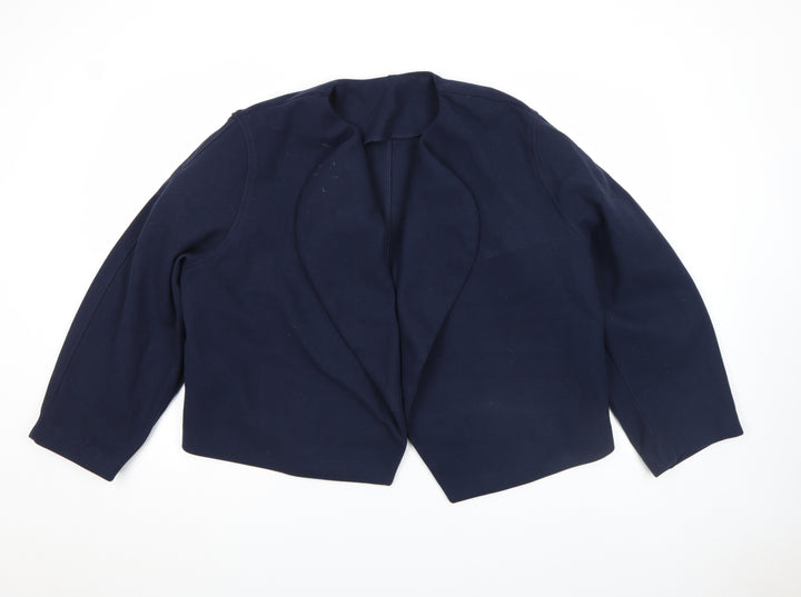 Diane Von Furstenberg Women's Blue Short Open Blazer Size 8
