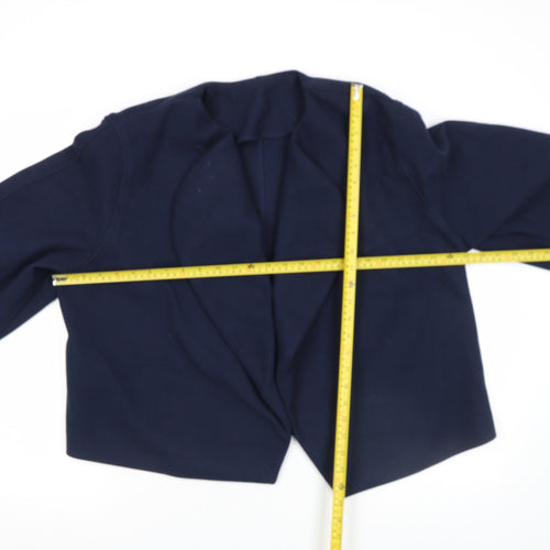 Diane Von Furstenberg Women's Blue Short Open Blazer Size 8