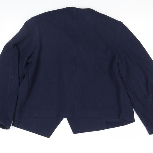 Diane Von Furstenberg Women's Blue Short Open Blazer Size 8