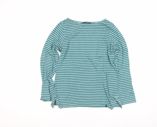 Regatta Women’s Green Striped Long Sleeve Cotton T-Shirt UK 12
