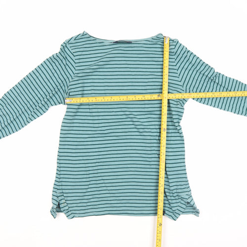 Regatta Women’s Green Striped Long Sleeve Cotton T-Shirt UK 12