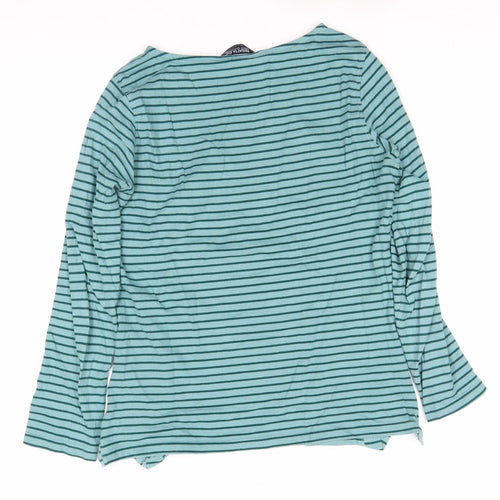 Regatta Women’s Green Striped Long Sleeve Cotton T-Shirt UK 12