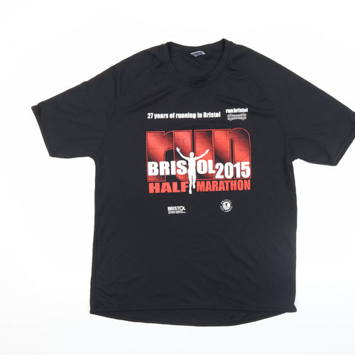 Star World Men's Black 2015 Bristol Half Marathon Sports T-Shirt M
