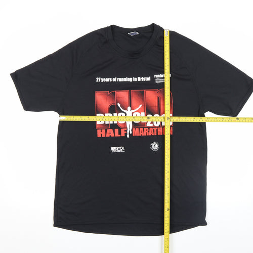 Star World Men's Black 2015 Bristol Half Marathon Sports T-Shirt M