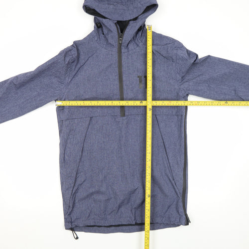 11 Degrees Men’s Blue Hooded Anorak Jacket XS Water Resistant Lightweight