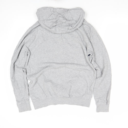 Ben Sherman Mens Grey Pullover Hoodie Size L Drawstring Logo Sweatshirt