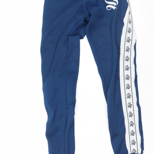 Sinners Attire Boys Blue XS Jogger Trousers with Side Stripe