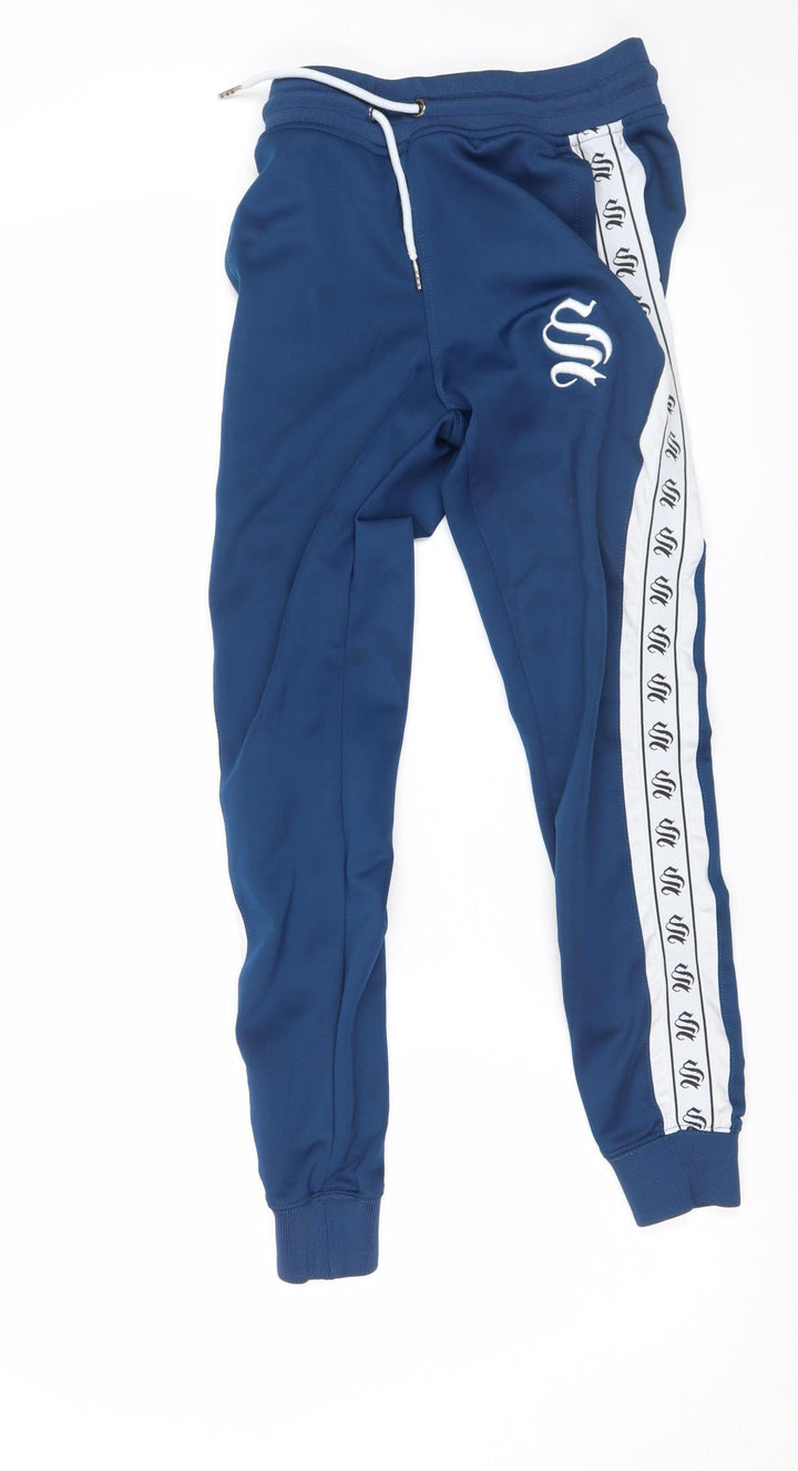 Sinners Attire Boys Blue XS Jogger Trousers with Side Stripe