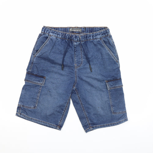 Denim Co Men's Blue XS Cargo Relaxed Denim Shorts Drawstring Waist