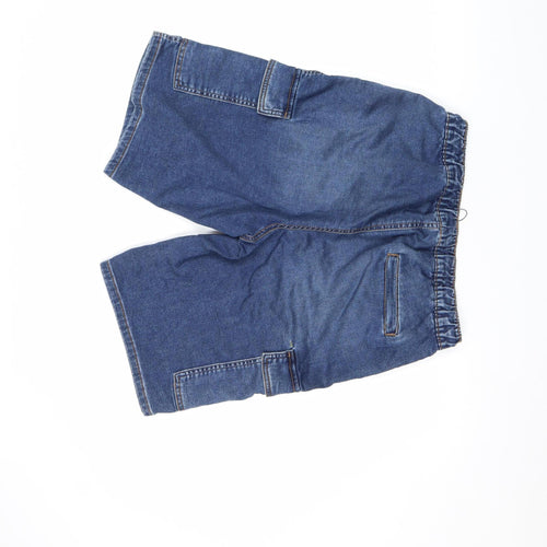 Denim Co Men's Blue XS Cargo Relaxed Denim Shorts Drawstring Waist