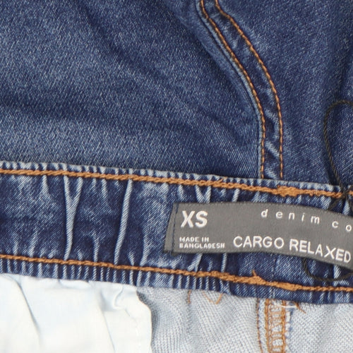 Denim Co Men's Blue XS Cargo Relaxed Denim Shorts Drawstring Waist