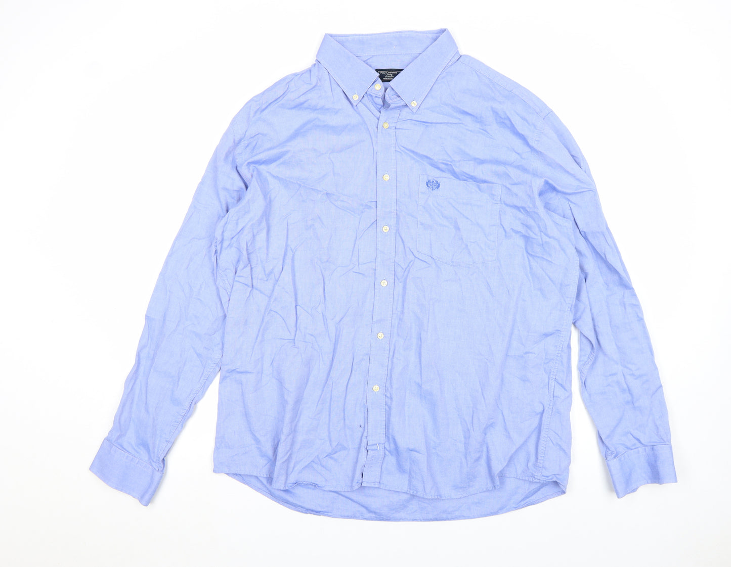 Paul Costelloe Living Men's Blue 2XL Button-Down Cotton Shirt