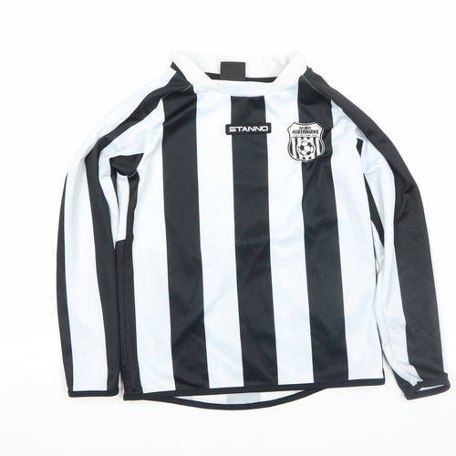 Stanno Boys Black White Long Sleeve Football Jersey Shirt Size 12 Years