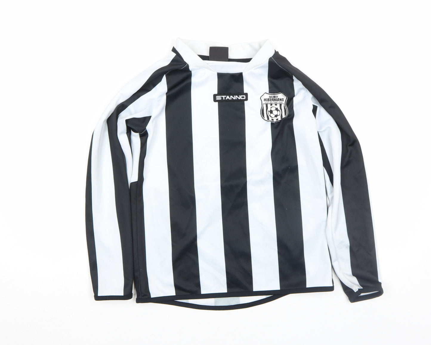 Stanno Boys Black White Long Sleeve Football Jersey Shirt Size 12 Years