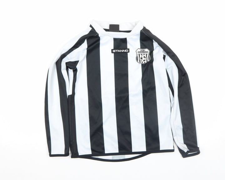 Stanno Boys Black White Long Sleeve Football Jersey Shirt Size 12 Years