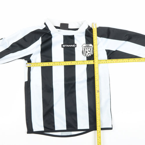 Stanno Boys Black White Long Sleeve Football Jersey Shirt Size 12 Years