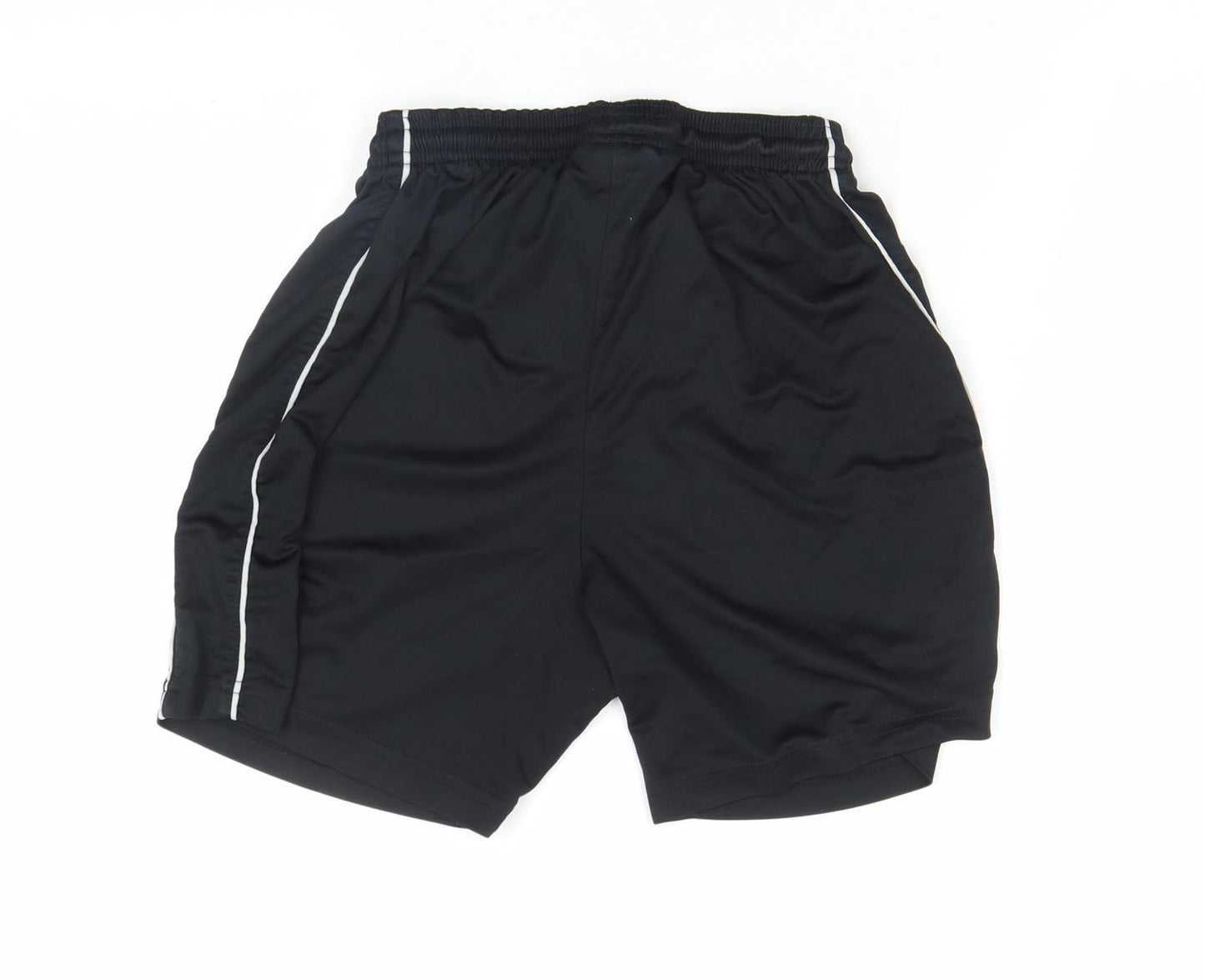 Surridge Boys Black Athletic Sports Shorts YTH Polyester Elastic Waist