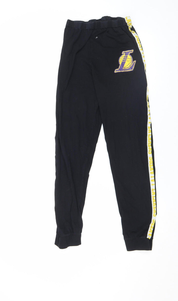 Primark Boys Black LA Lakers Jogger Trousers 10 Years Basketball Style