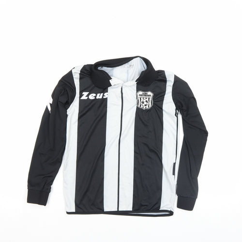 Zeus Boys Black Football Jersey Long Sleeve 2XS Athletic Top
