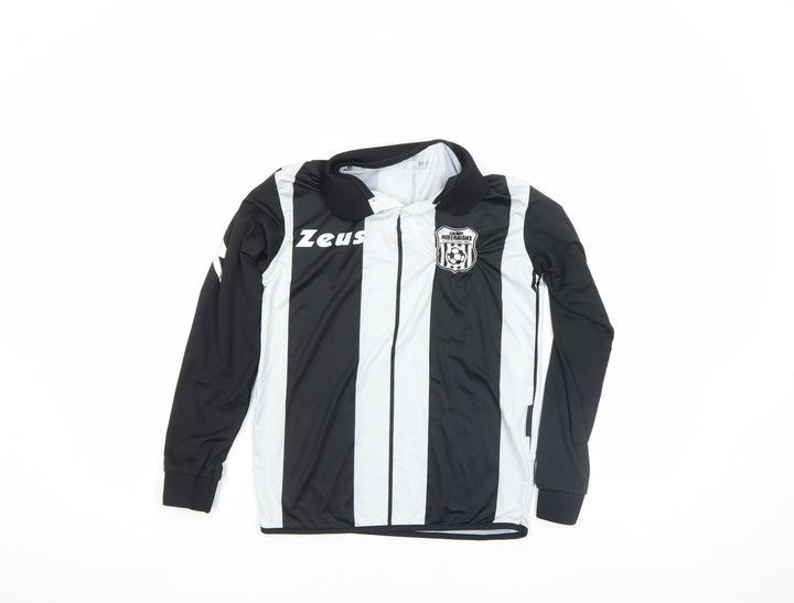 Zeus Boys Black Football Jersey Long Sleeve 2XS Athletic Top