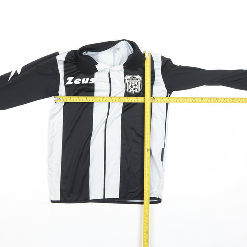 Zeus Boys Black Football Jersey Long Sleeve 2XS Athletic Top