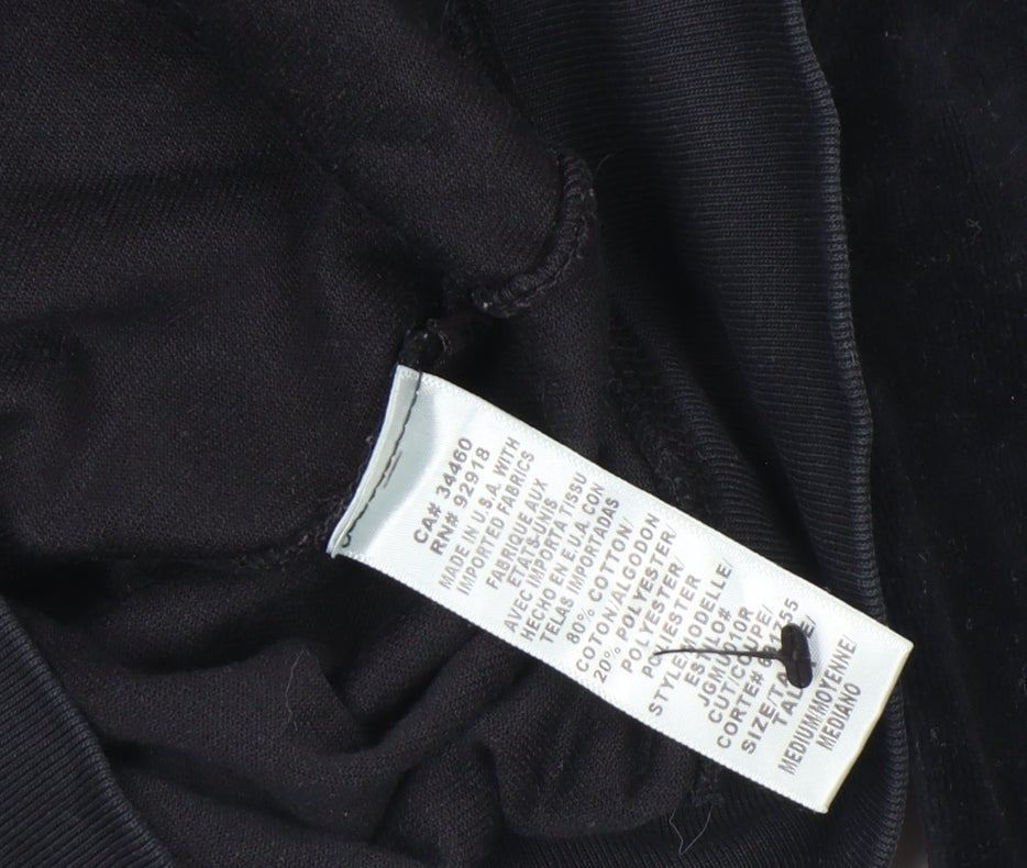 Juicy Couture Girls Black Velour Track Jacket M Zip Front Activewear
