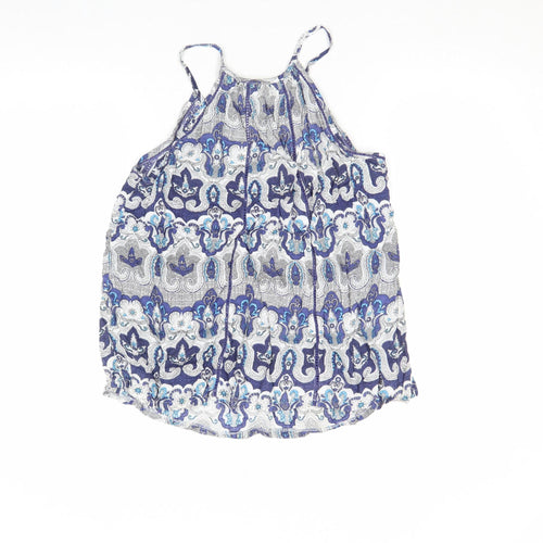 Solitaire Womens Blue Paisley Cotton Camisole M Summer Top