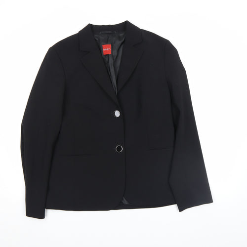 Olsen Womens Black Wool Blend Single-Breasted Blazer Size 12