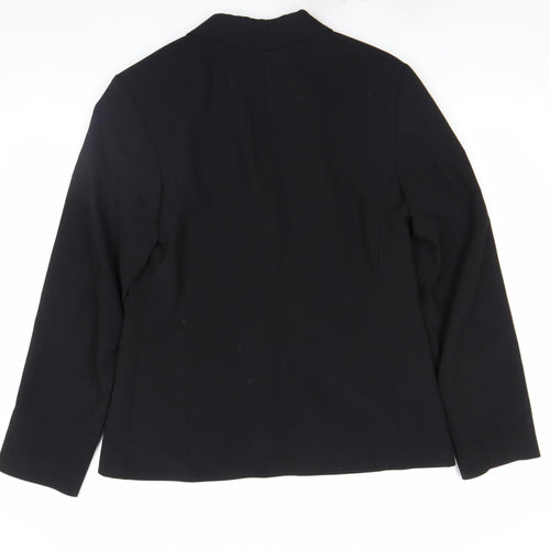Olsen Womens Black Wool Blend Single-Breasted Blazer Size 12