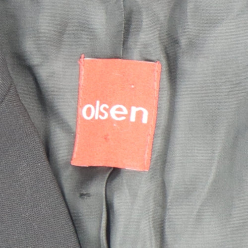 Olsen Womens Black Wool Blend Single-Breasted Blazer Size 12