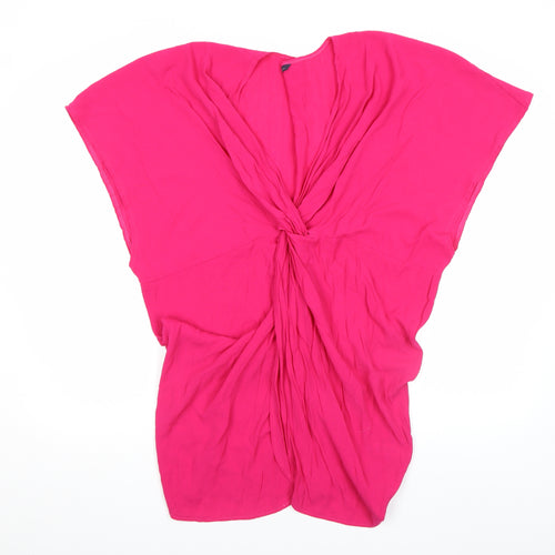 Marks and Spencer Women Pink Viscose Tunic Blouse M