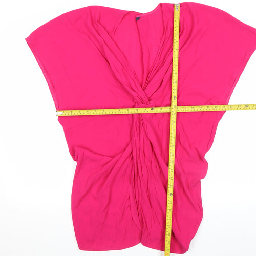 Marks and Spencer Women Pink Viscose Tunic Blouse M