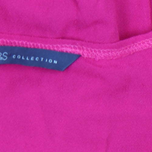 Marks and Spencer Women Pink Viscose Tunic Blouse M