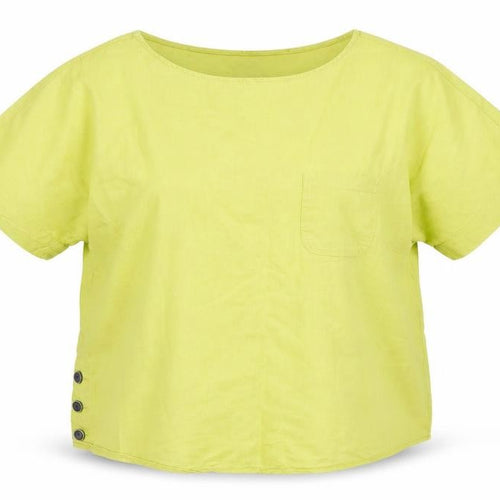 Farhi by Nicole Farhi Women's Green Linen Short Sleeve Blouse Size XL