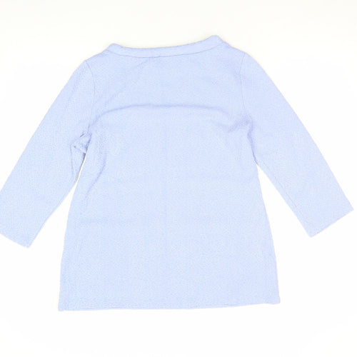Gallery Women's Blue Boat Neck 3/4 Sleeve Tunic Top Size S