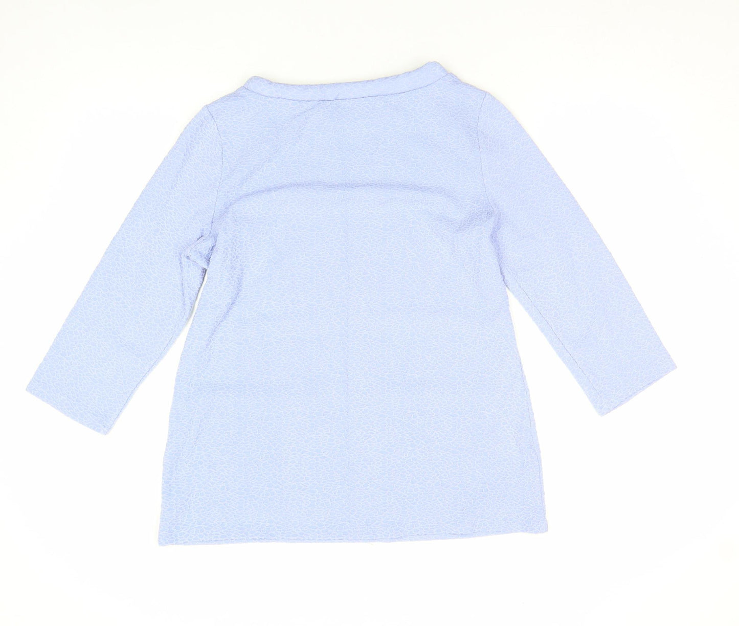 Gallery Women's Blue Boat Neck 3/4 Sleeve Tunic Top Size S