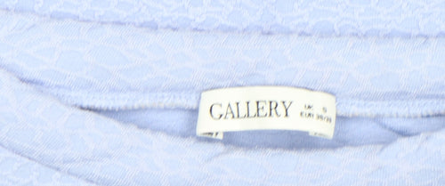 Gallery Women's Blue Boat Neck 3/4 Sleeve Tunic Top Size S
