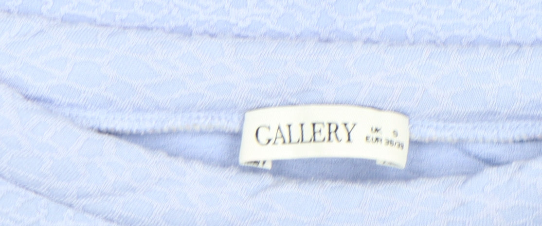 Gallery Women's Blue Boat Neck 3/4 Sleeve Tunic Top Size S