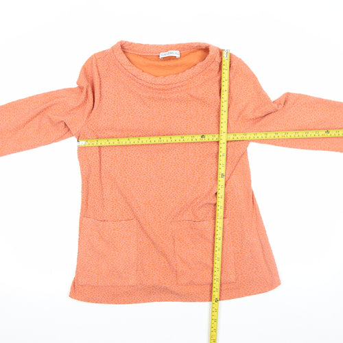 Gallery Women’s Orange Tunic Blouse S 3/4 Sleeve Round Neck