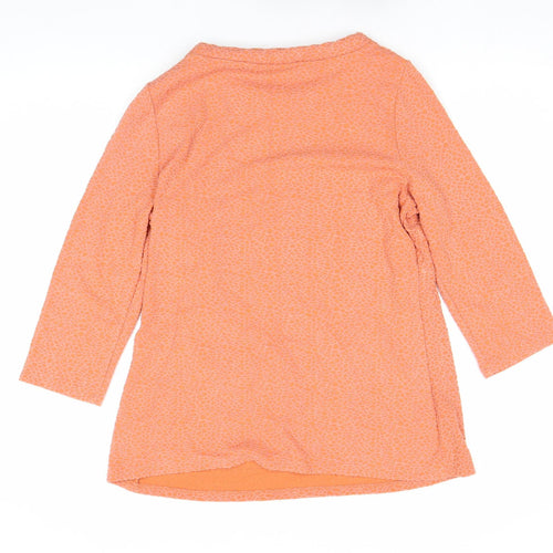Gallery Women’s Orange Tunic Blouse S 3/4 Sleeve Round Neck