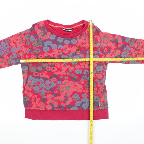 Maloja Womens Red Floral Pullover Sweatshirt Size M Cotton Blend