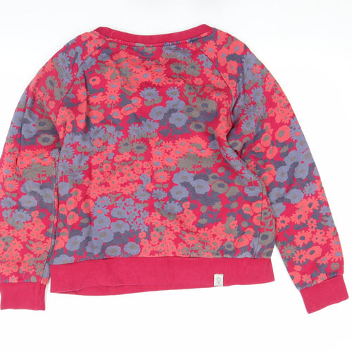 Maloja Womens Red Floral Pullover Sweatshirt Size M Cotton Blend