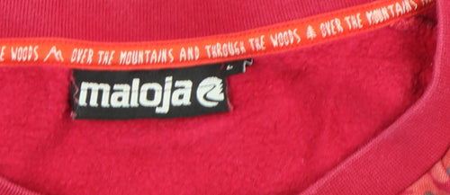 Maloja Womens Red Floral Pullover Sweatshirt Size M Cotton Blend